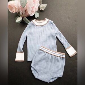 Baby set bloomers and long sleeve top bam-boo 12-18